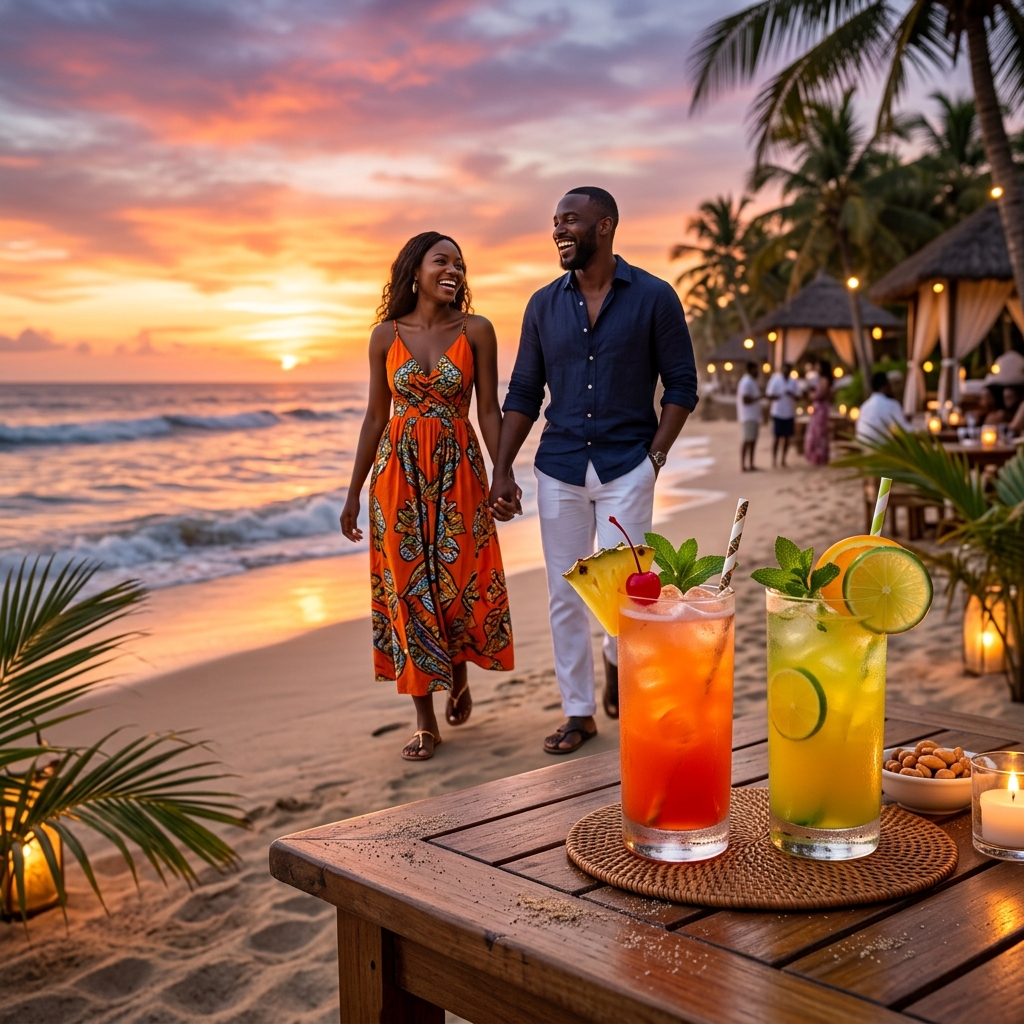 Tropical Cocktails at Sunset